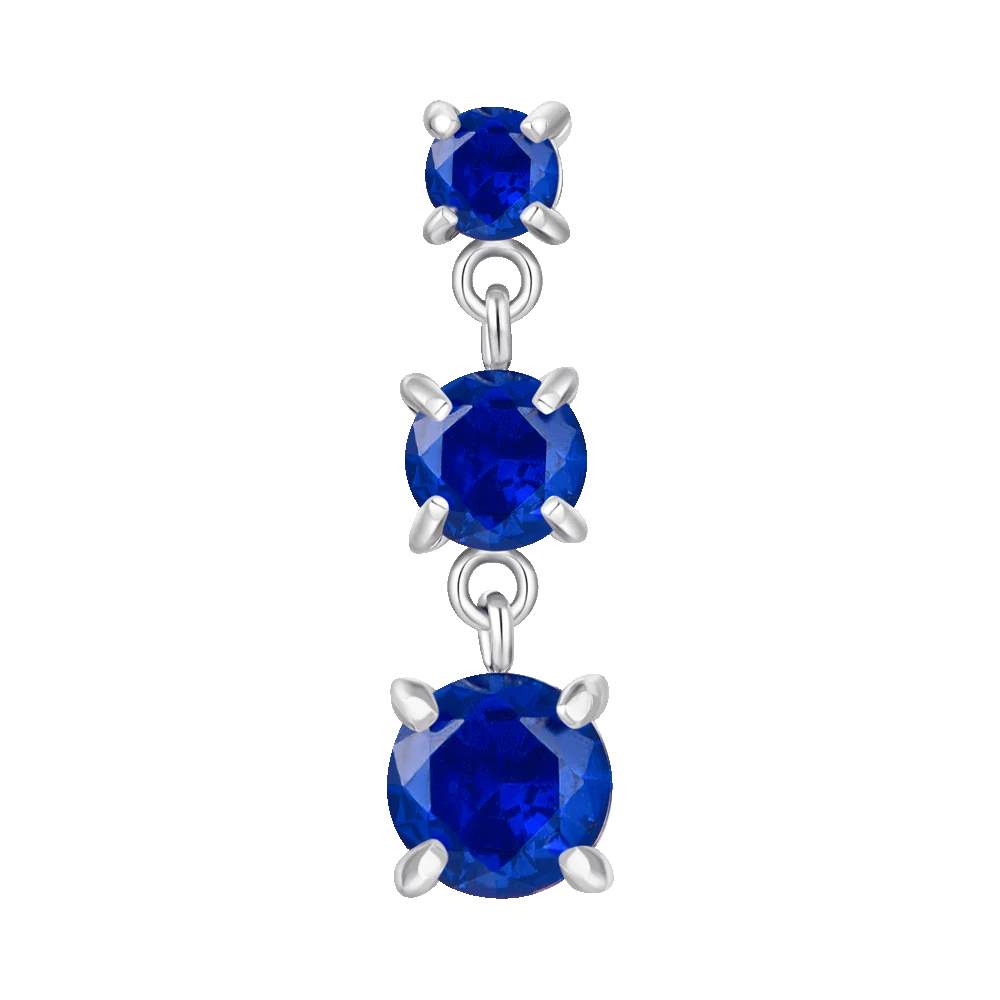 MONO ORECCHINO DONNA IN ACCIAIO CON ZIRCONI BLU