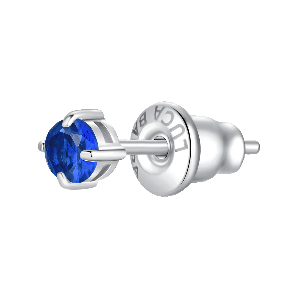MONO ORECCHINO DONNA IN ACCIAIO CON ZIRCONE BLU