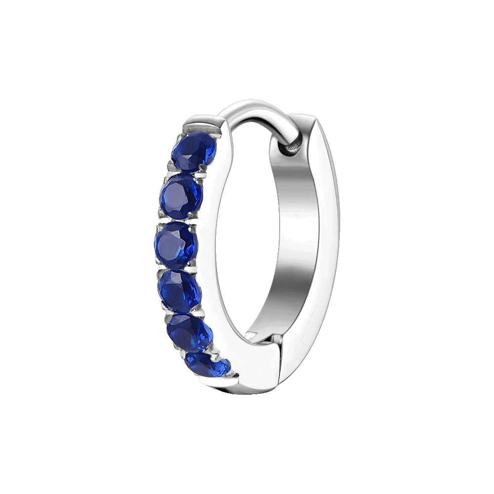 MONO ORECCHINO DONNA IN ACCIAIO CON ZIRCONI BLU