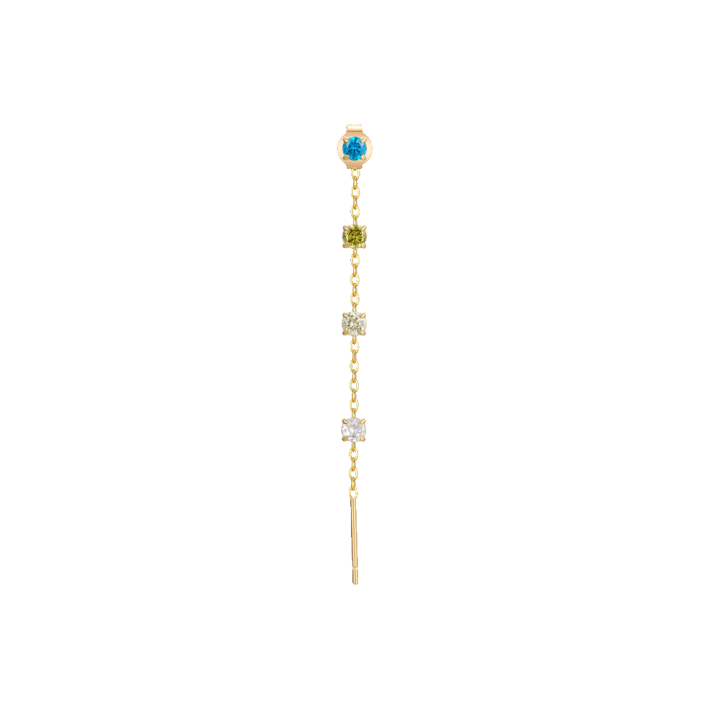 MONO ORECCHINO DONNA IN ACCIAIO IP GOLD CON CRISTALLI MULTICOLOR