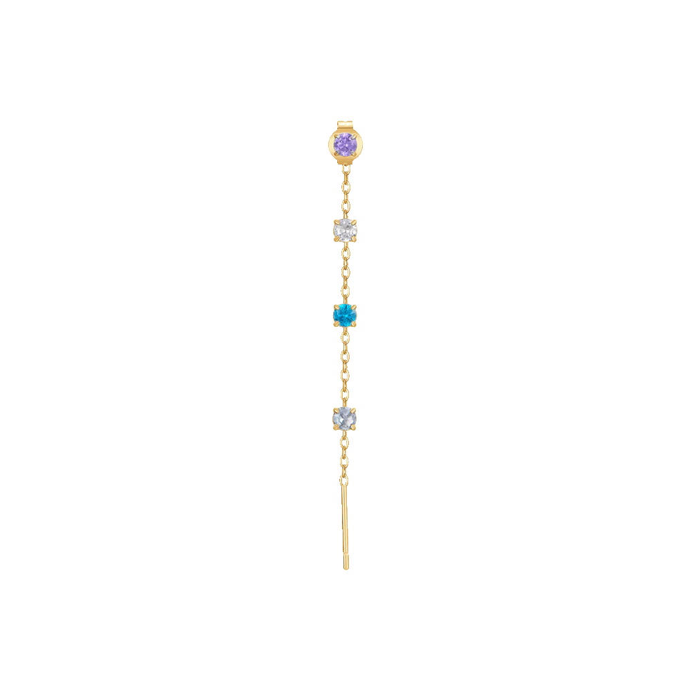 MONO ORECCHINO DONNA IN ACCIAIO IP GOLD CON CRISTALLI MULTICOLOR