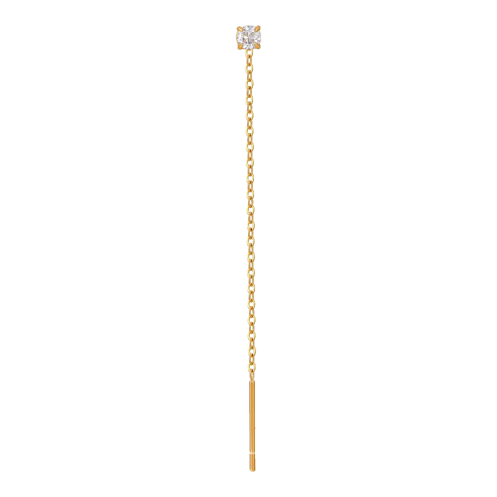 MONO ORECCHINO DONNA IN ACCIAIO IP GOLD CON CRISTALLO BIANCO