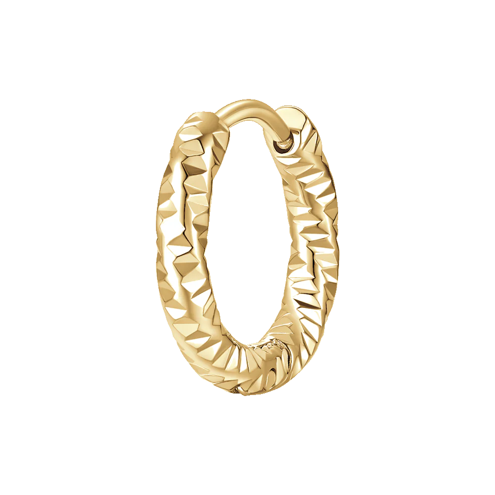 MONO ORECCHINO DONNA IN ACCIAIO IP GOLD CON FINITURA DIAMANTATA