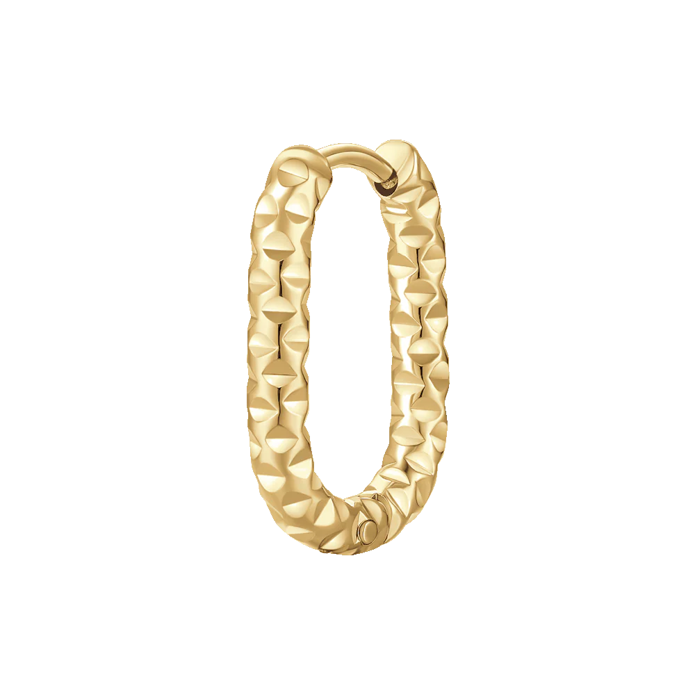 MONO ORECCHINO DONNA IN ACCIAIO IP GOLD CON FINITURA DIAMANTATA