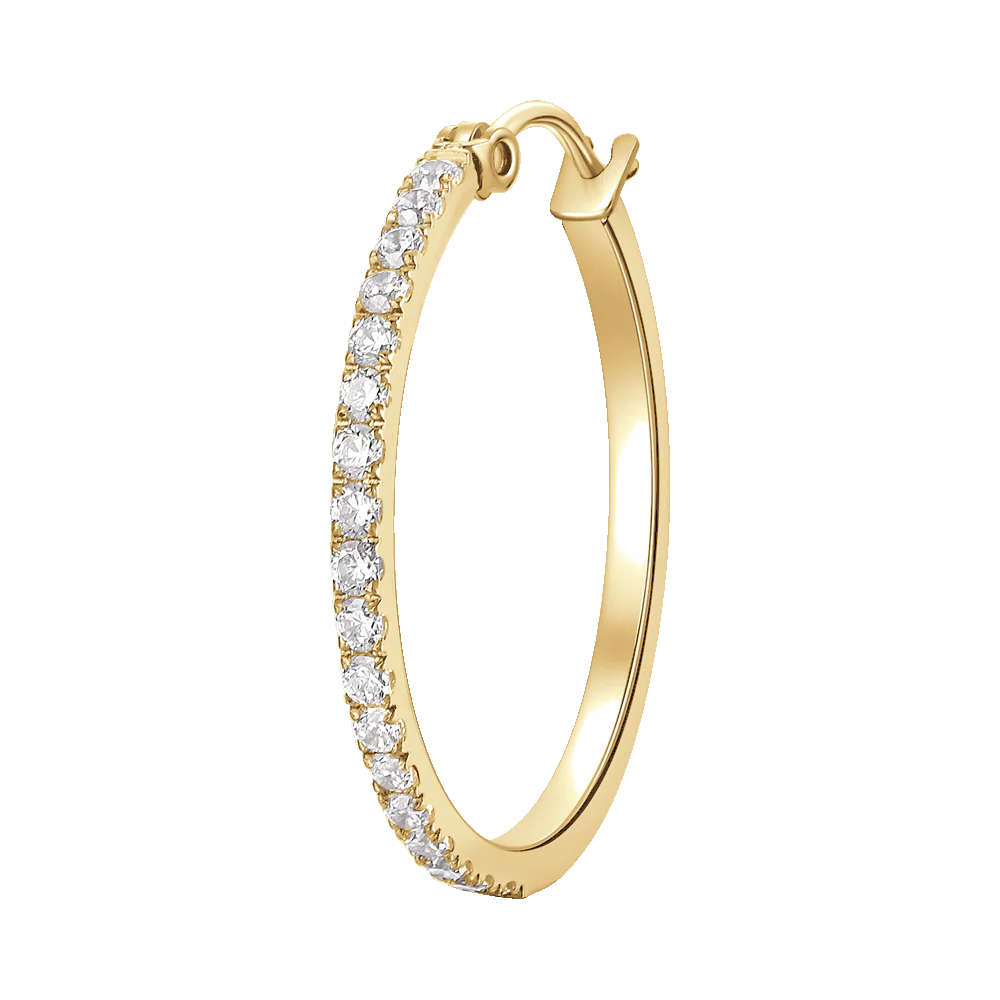 MONO ORECCHINO DONNA IN ACCIAIO IP GOLD CON ZIRCONI BIANCHI