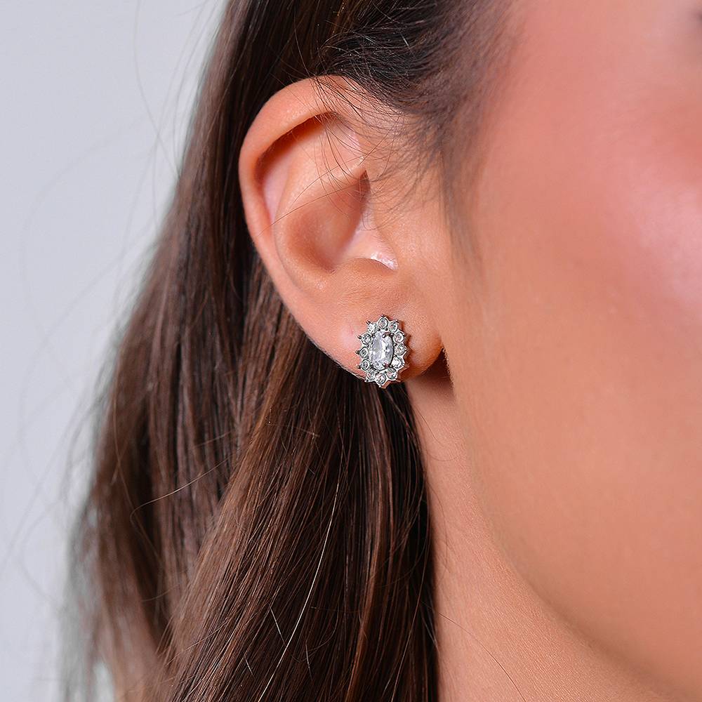 ORECCHINI DONNA IN ACCIAIO CRISTALLI E ZIRCONE BIANCO - Image 2
