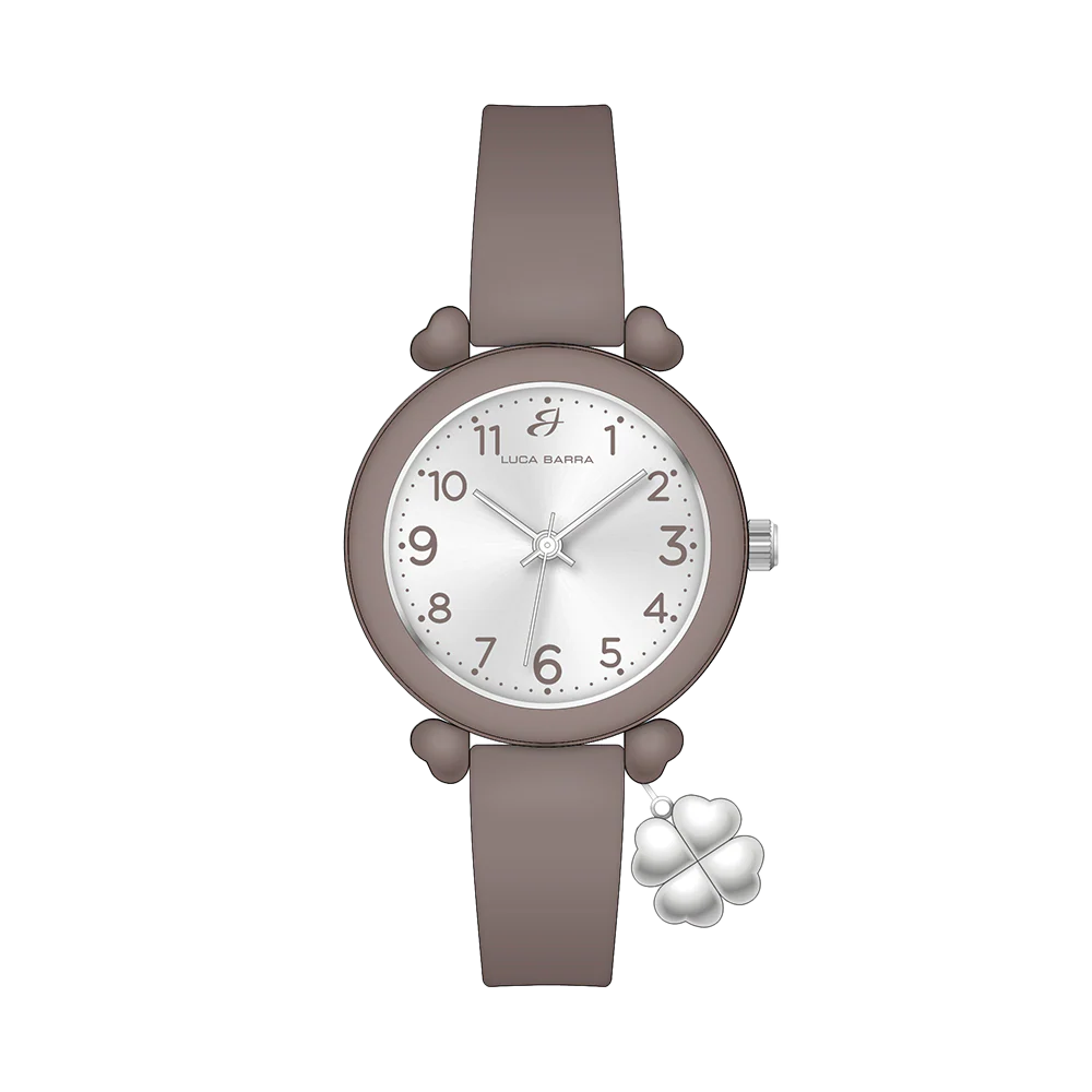 OROLOGIO DONNA GRIGIO CON CHARM QUADRIFOGLIO