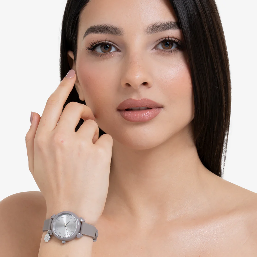 OROLOGIO DONNA GRIGIO CON CHARM QUADRIFOGLIO - Image 3