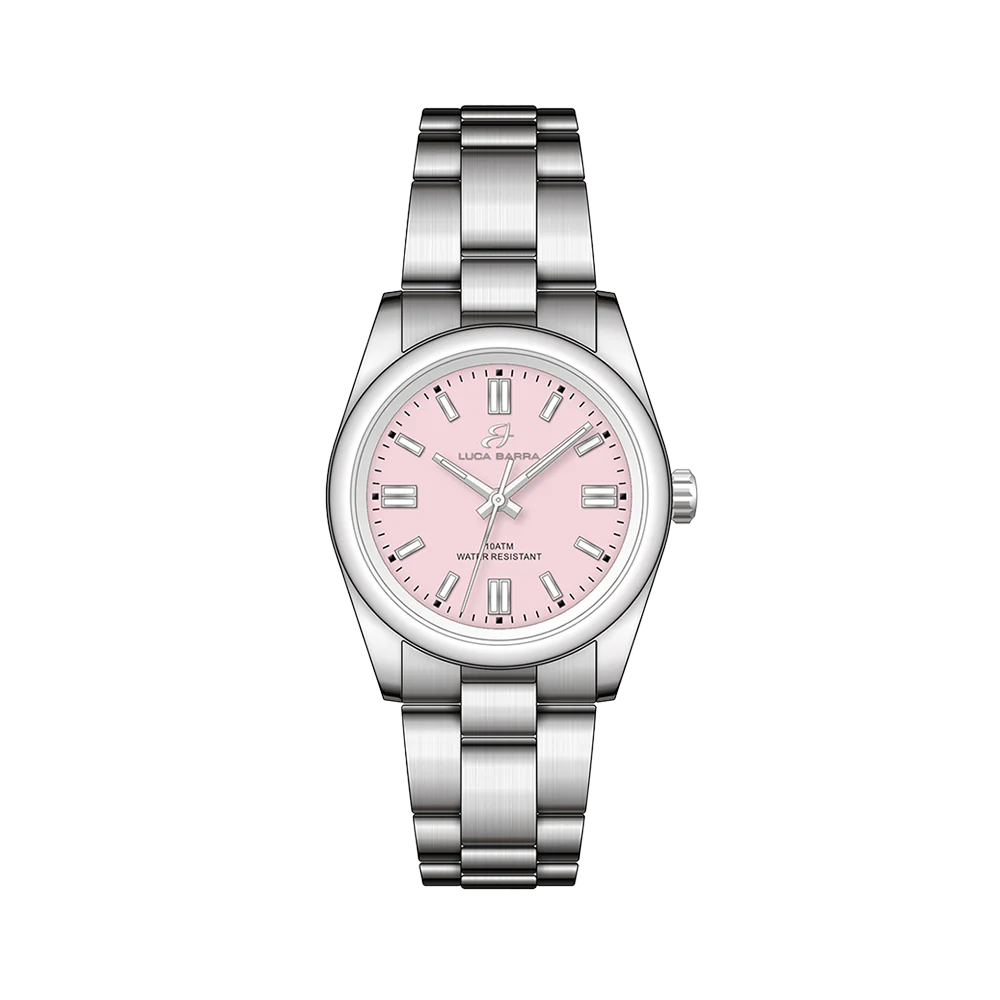 OROLOGIO DONNA IN ACCIAIO CON QUADRANTE ROSA