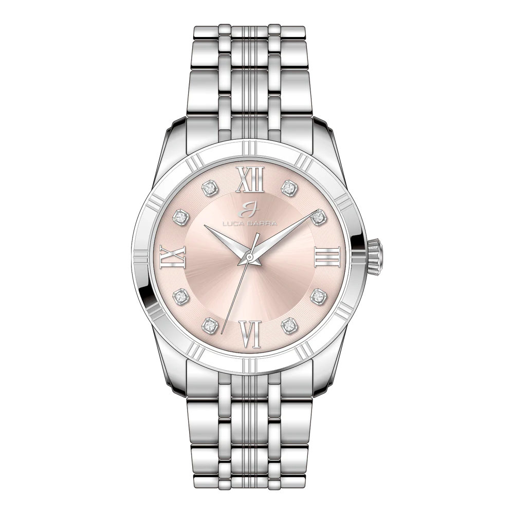 OROLOGIO DONNA IN ACCIAIO CON QUADRANTE ROSA
