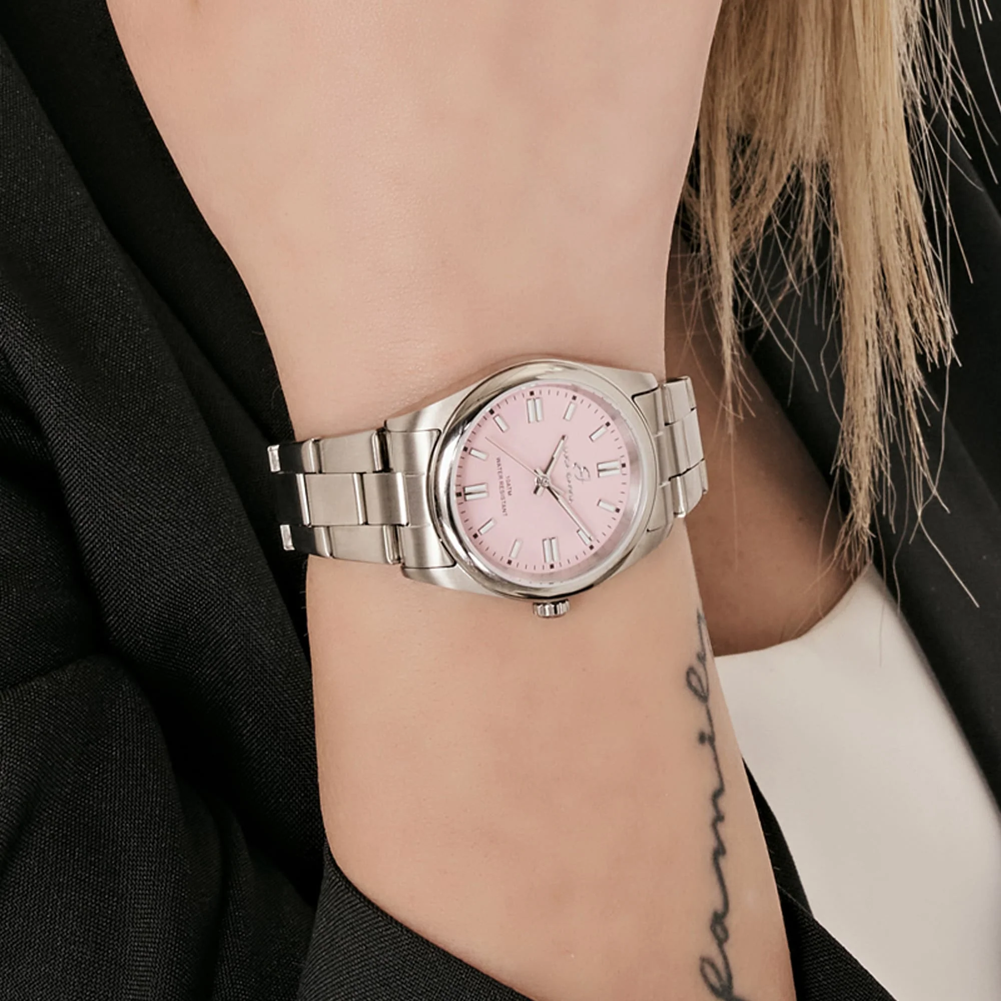 OROLOGIO DONNA IN ACCIAIO CON QUADRANTE ROSA - Image 2