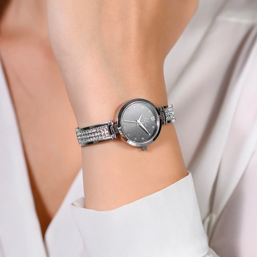 OROLOGIO DONNA IN ACCIAIO CRISTALLI E QUADRANTE NERO - Image 2
