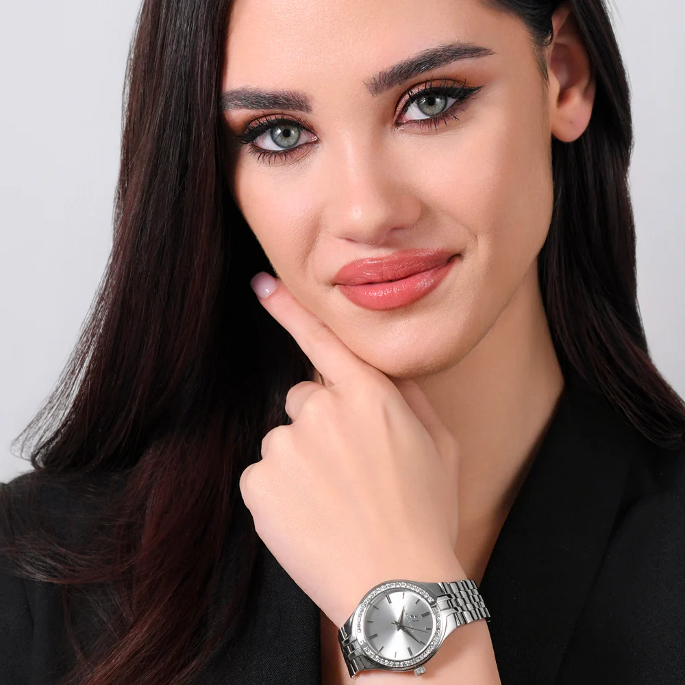 OROLOGIO DONNA IN ACCIAIO GHIERA CRISTALLI BIANCHI - Image 3