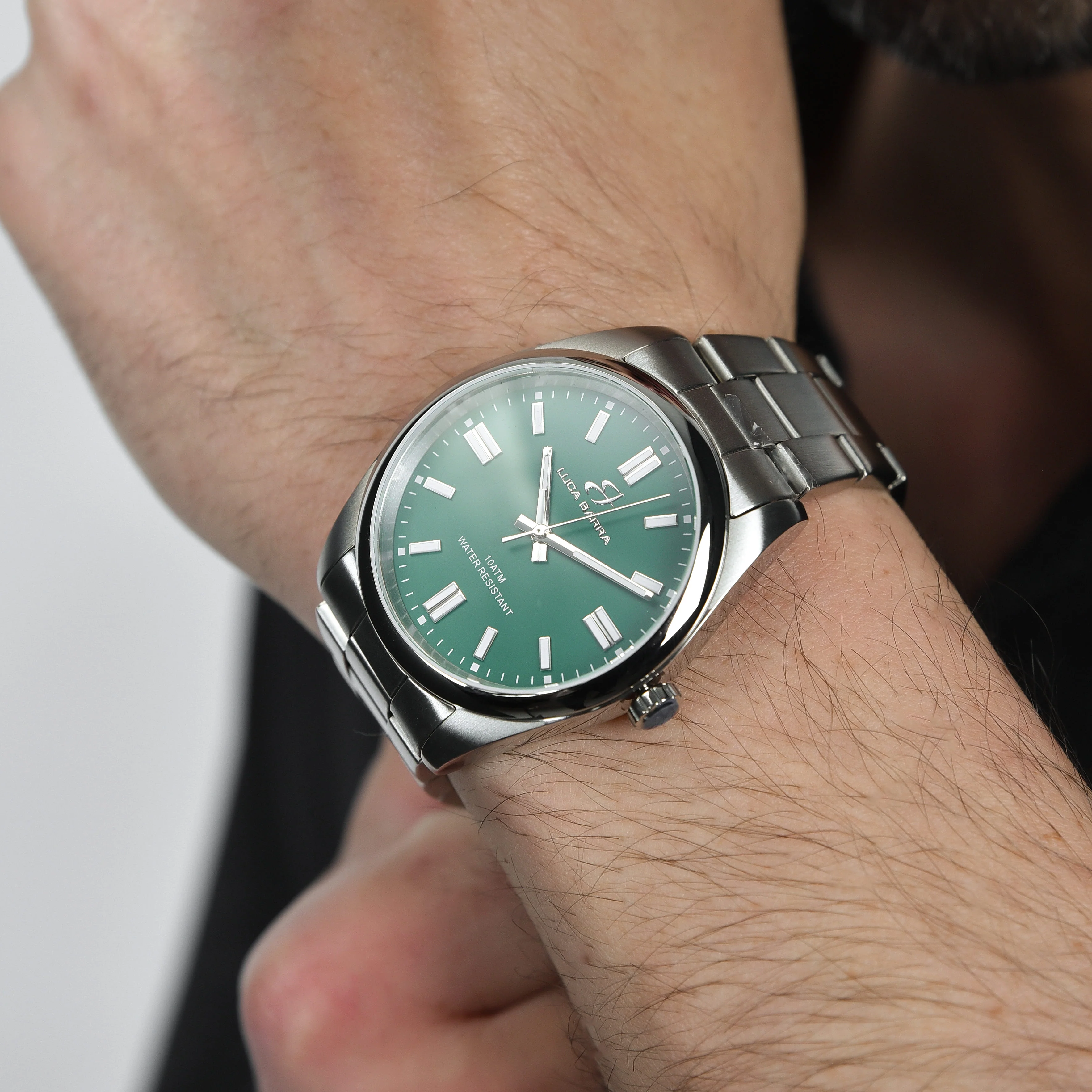 OROLOGIO IN ACCIAIO CON QUADRANTE VERDE - Image 2