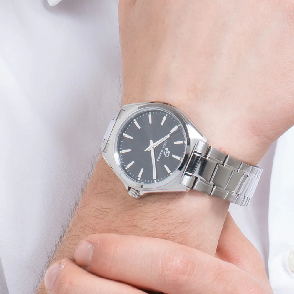 OROLOGIO UOMO IN ACCIAIO CON QUADRANTE NERO - Image 2
