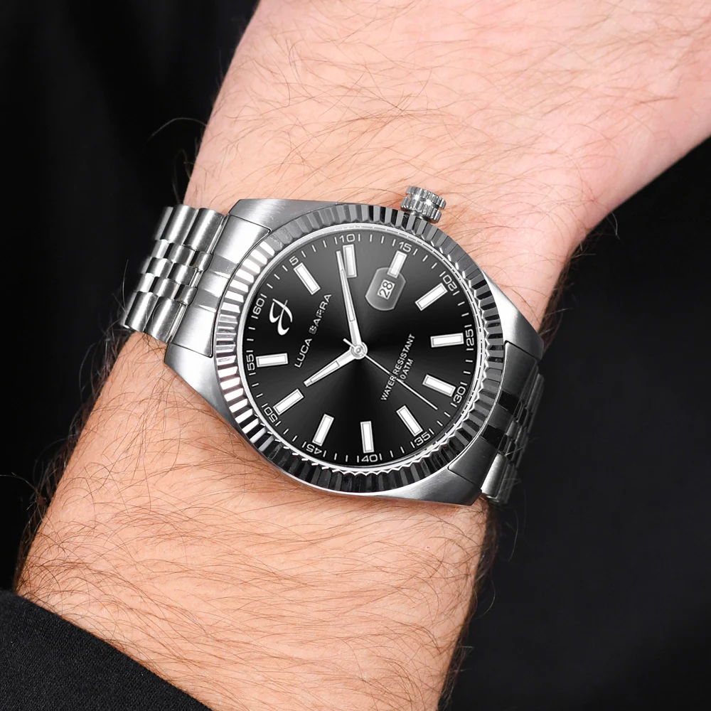 OROLOGIO UOMO IN ACCIAIO GHIERA ZIGRINATA - Image 2