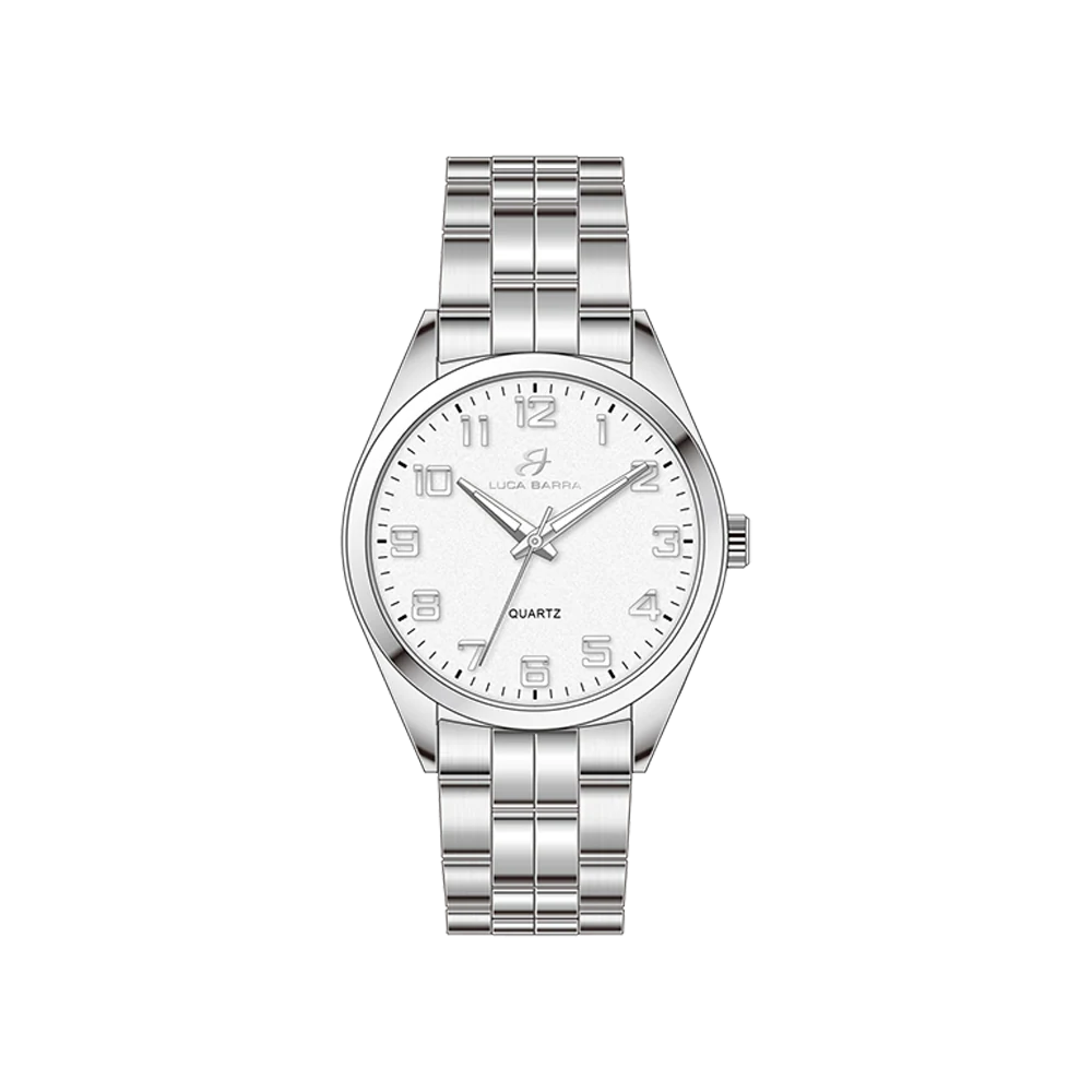 OROLOGIO UOMO IN ACCIAIO QUADRANTE BIANCO