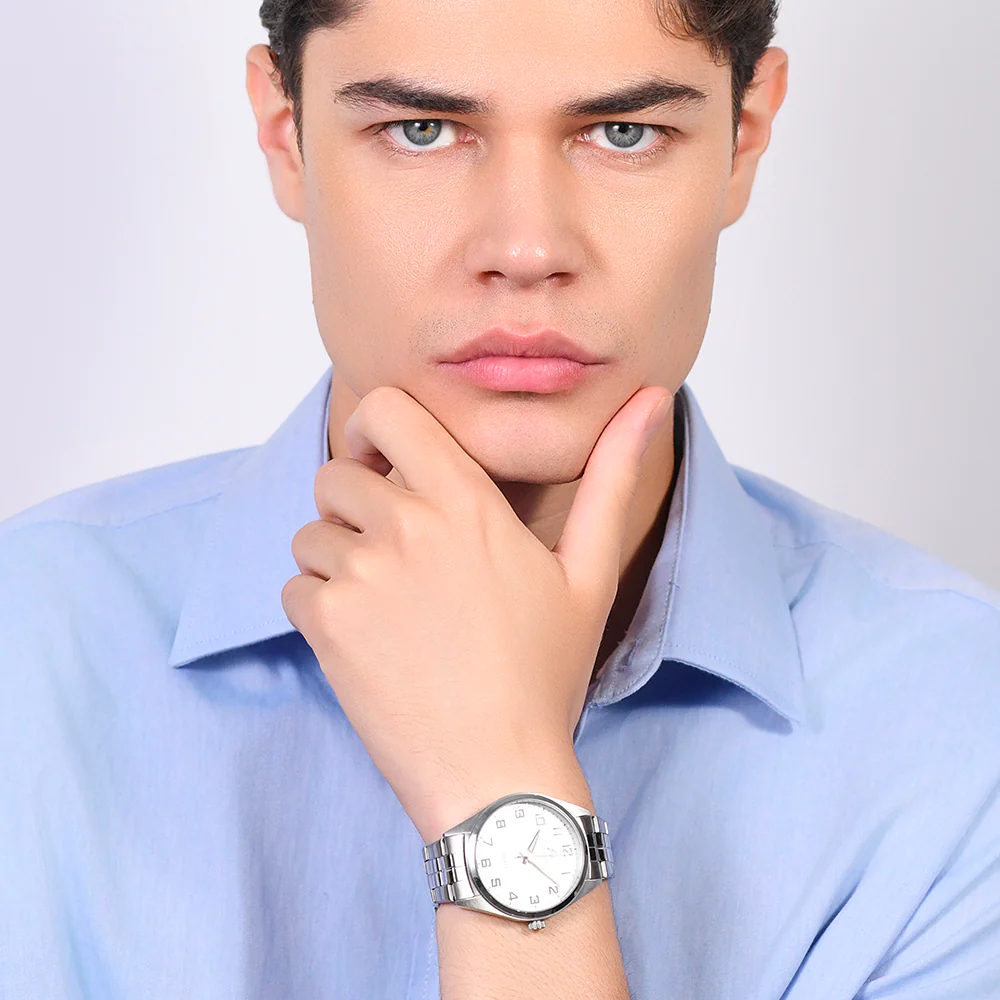 OROLOGIO UOMO IN ACCIAIO QUADRANTE BIANCO - Image 3