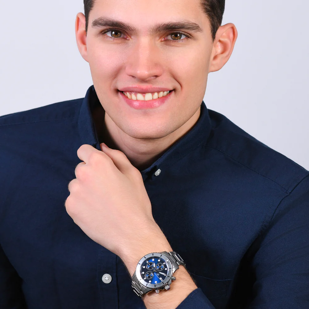 OROLOGIO UOMO IN ACCIAIO QUADRANTE BLU - Image 3