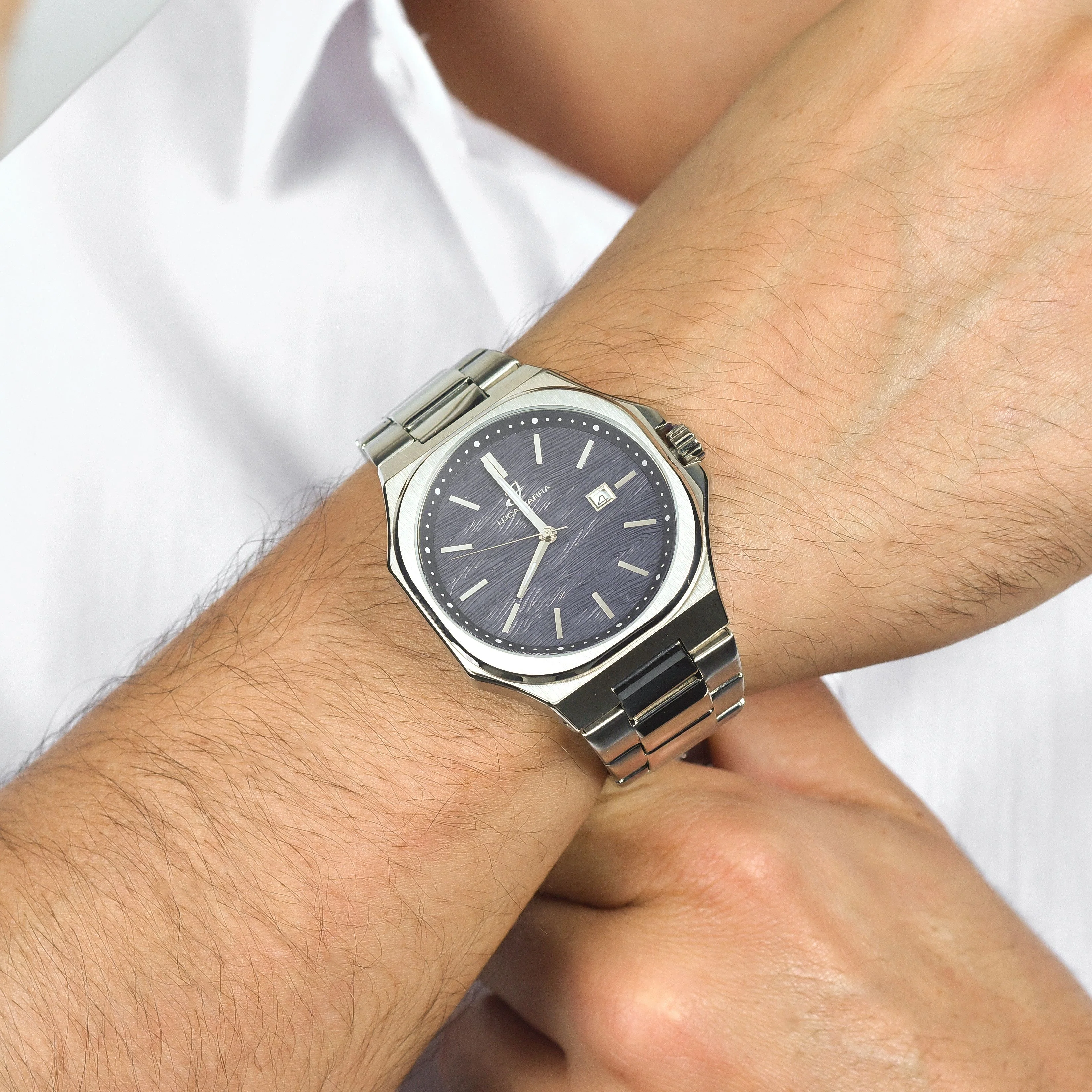 OROLOGIO UOMO IN ACCIAIO QUADRANTE BLU, DETTAGLI SILVER - Image 2