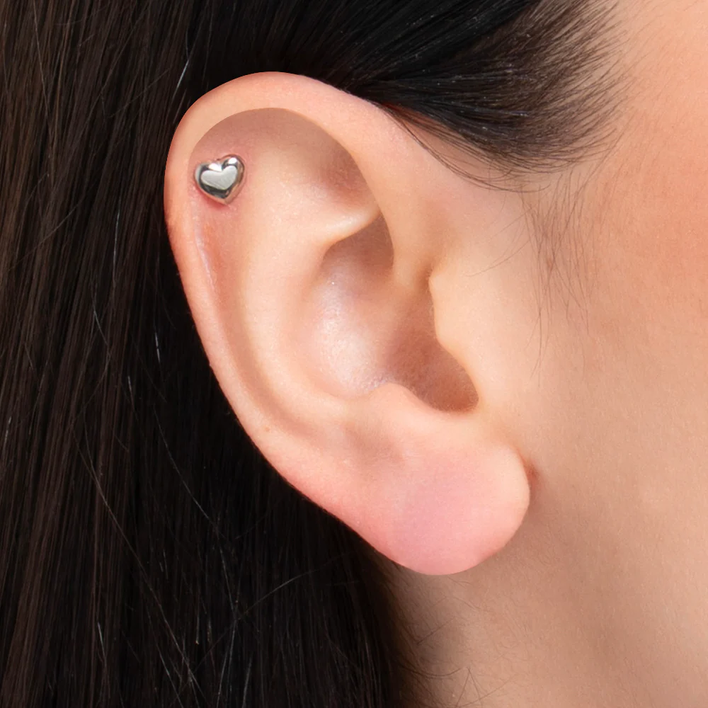 PIERCING ORECCHIO DONNA IN ACCIAIO FORMA CUORE - Image 2