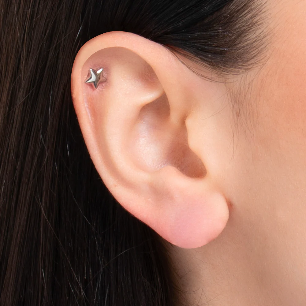 PIERCING ORECCHIO DONNA IN ACCIAIO FORMA STELLA - Image 2
